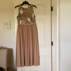 Gianni Bini beaded mocha party dress size 12